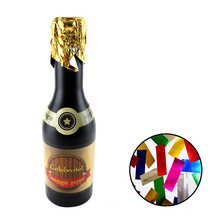 Geburtstag Konfetti Champagner Flasche Party Popper CE mit bunten Folie Rechteck Formen